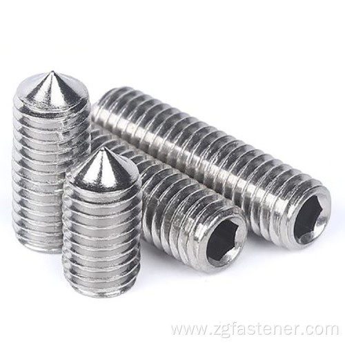 GB78 stainless steel 304 Hexagon Socket Set Screws With Cone Point